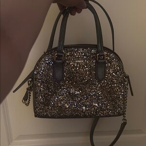 Kate Spade Black and Gold Glitter Satchel